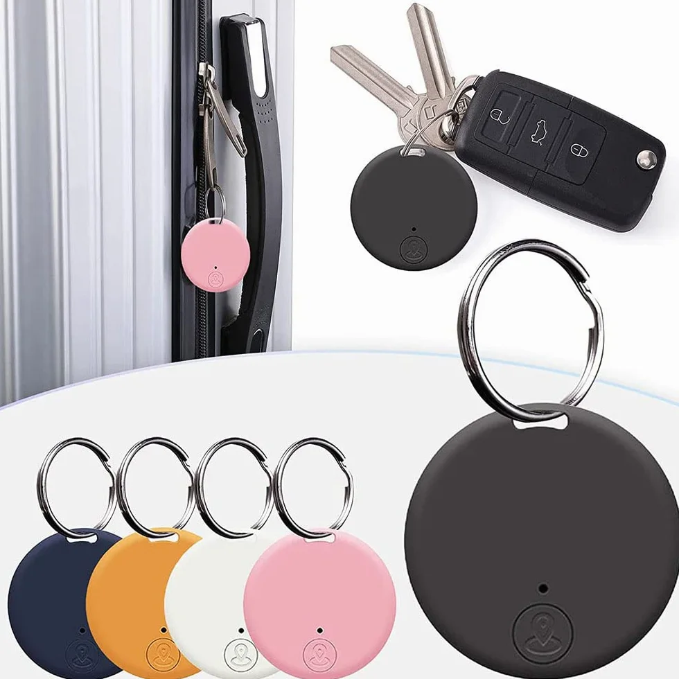 Localizzatore GPS portatile Bluetooth 5.0 con anello a strappo, dispositivo anti-perdita intelligente, dispositivo impermeabile, localizzatore di animali domestici per cani, gatti, portafogli,Bianca