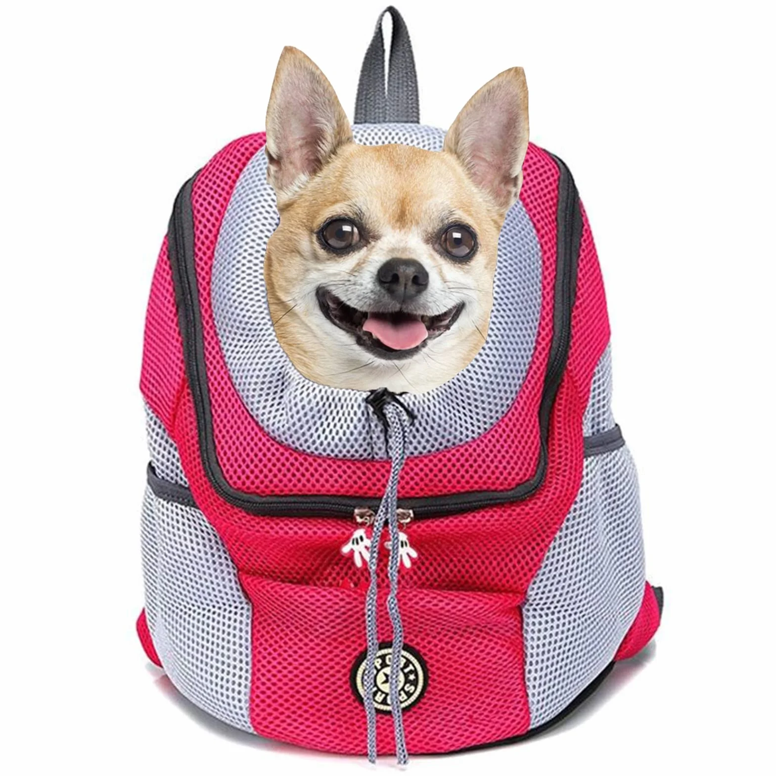 Zaino Trasportino per Cani Testa Fuori Traspirante Impermeabile per Cani Piccoli Gatti Cuccioli Escursioni Viaggi