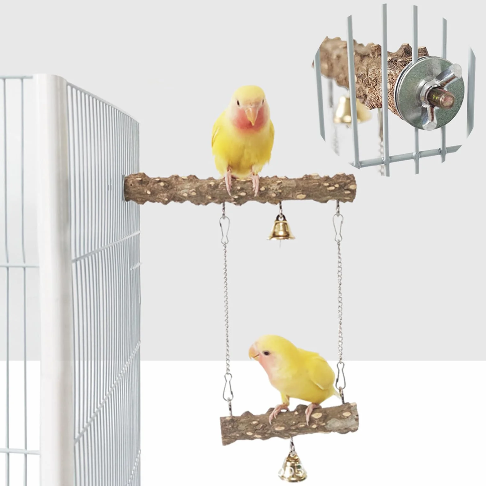 7 Pz Posatoi per Pappagalli, Posatoi Naturali Accessori per uccelli, Giochi per Pappagalli Giocattoli per Pappagalli Accessorio per Gabbia per Uccelli per Cacatua, Parrocchetto