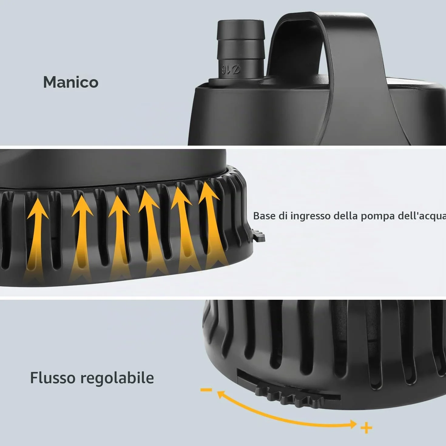 NO.17 Pompa ad Acqua Sommergibile 20W, 1200 L/H Pompa per acquario Pompa per stagno ultra-silenziosa subacquea per stagno, acquario con fontana da giardino