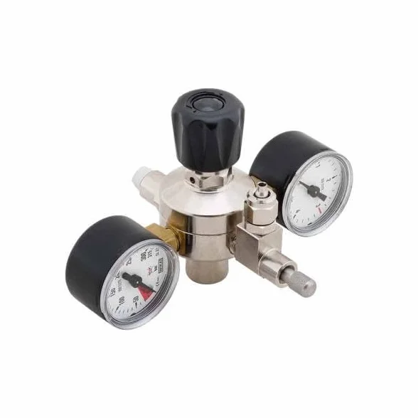 Kit impianto acquario: bombola CO2 600 gr. M10x1 con piedino + riduttore di pressione a 2 manometri + tubo