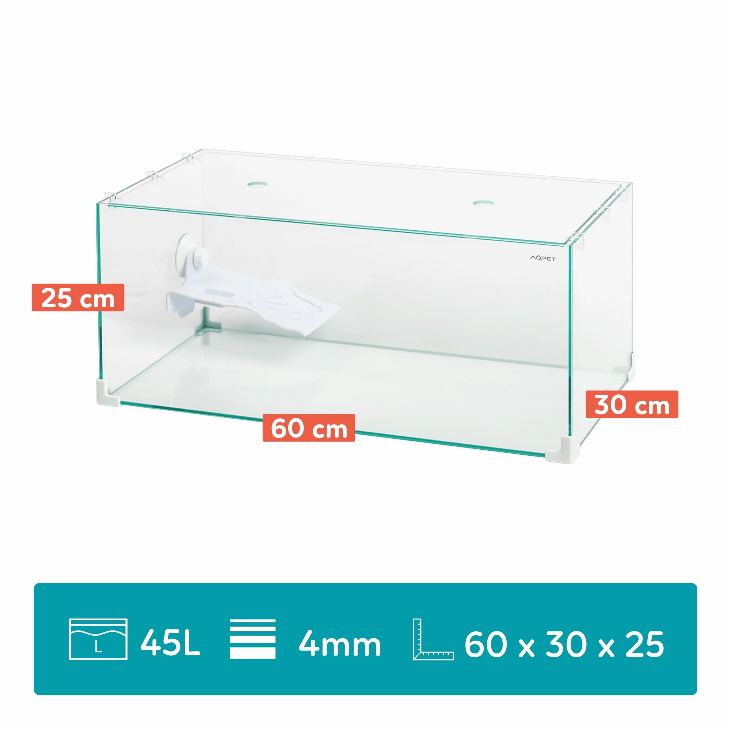 AQPET Tartarughiera in Vetro con Coperchio E Isola per Tartarughe d'Acqua Tortuga, 60 60x30x25 cm 45 Litri