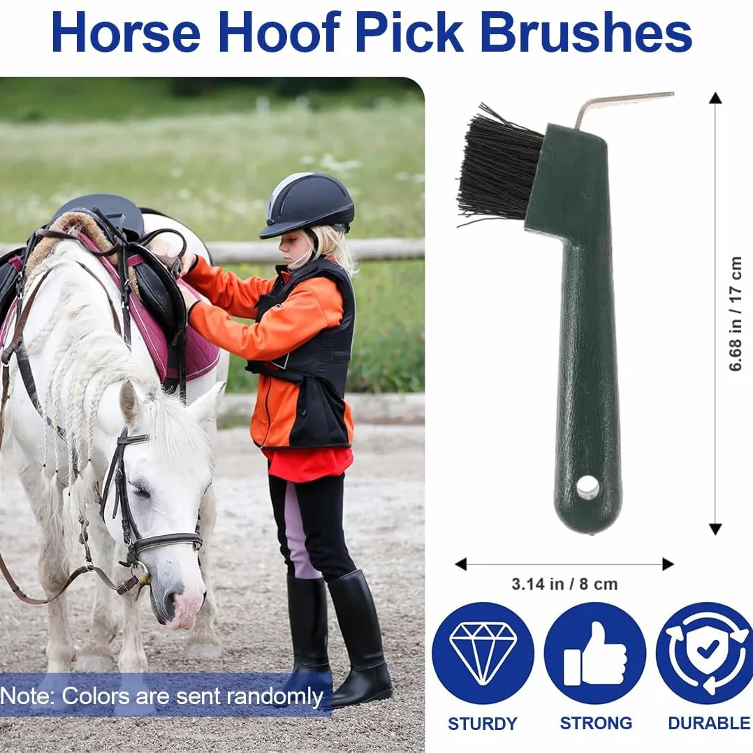 2 pcs Raschietto per Zoccoli di Cavalli, Capre e asini, con Spazzola Estremamente Stabile e Impugnatura Ergonomica, Cavalli all'Usura Cura del Cavallo per Zoccoli di Cavalli capre e Asini