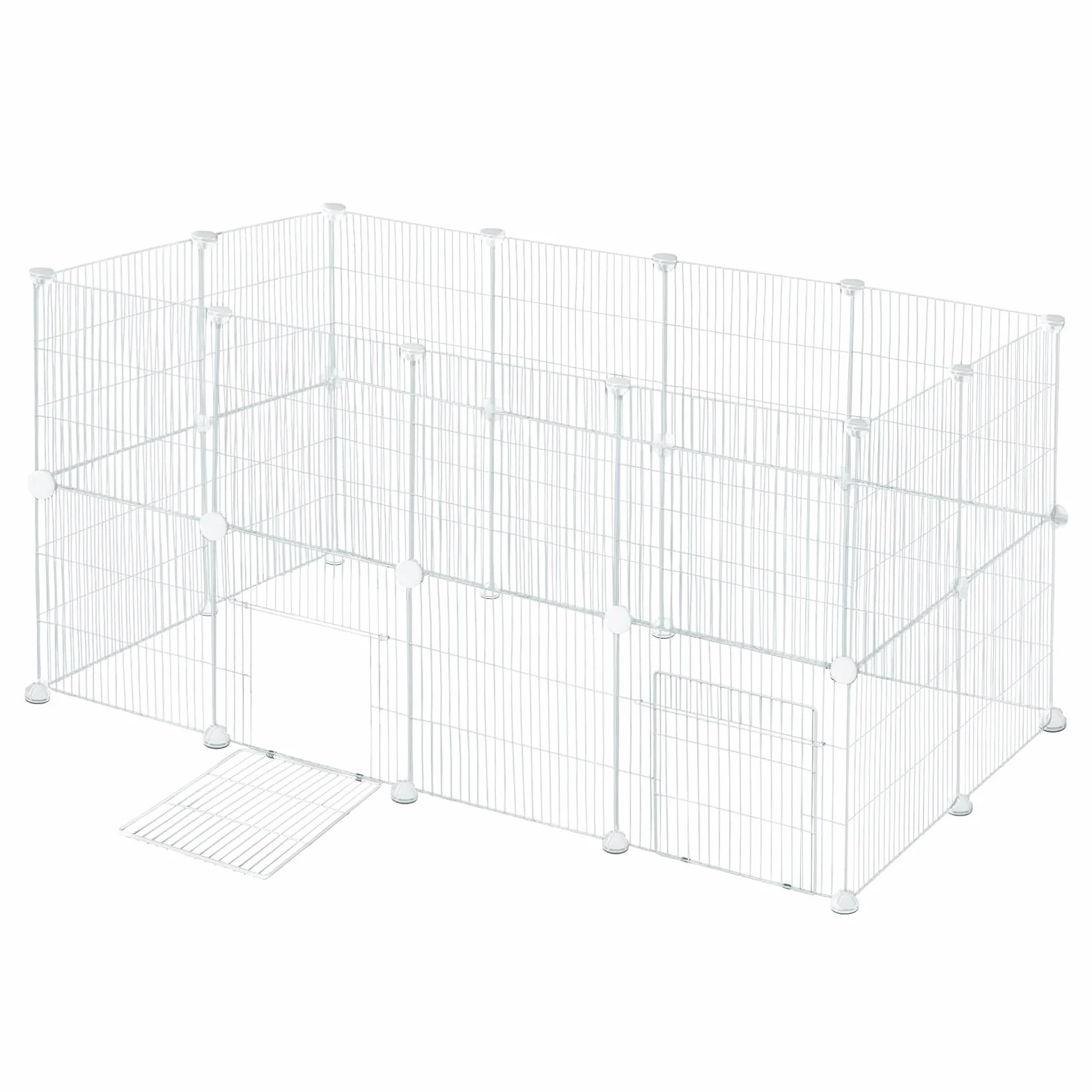 EUGAD Gabbia per Piccoli Animali 24 Pannelli 35x35cm Bianco