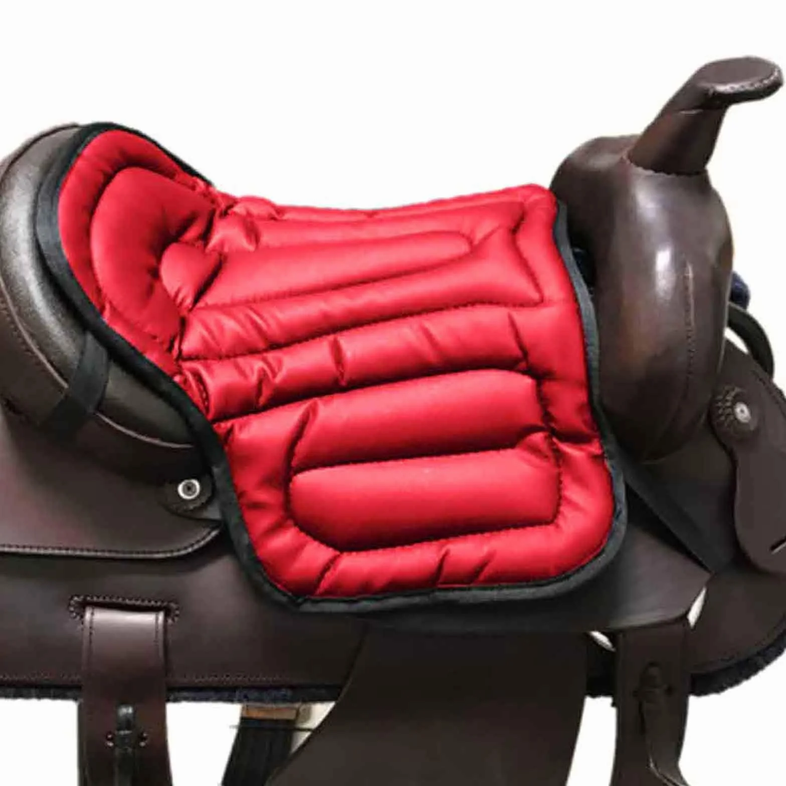 Sella Western (45 * 55 Cm), Sella per Cavallo, Ispessente/Resistente all'Usura, Assorbimento degli Urti/Antiscivolo, Realizzata in Memory Foam PU, per Tutte Le Selle,Brown