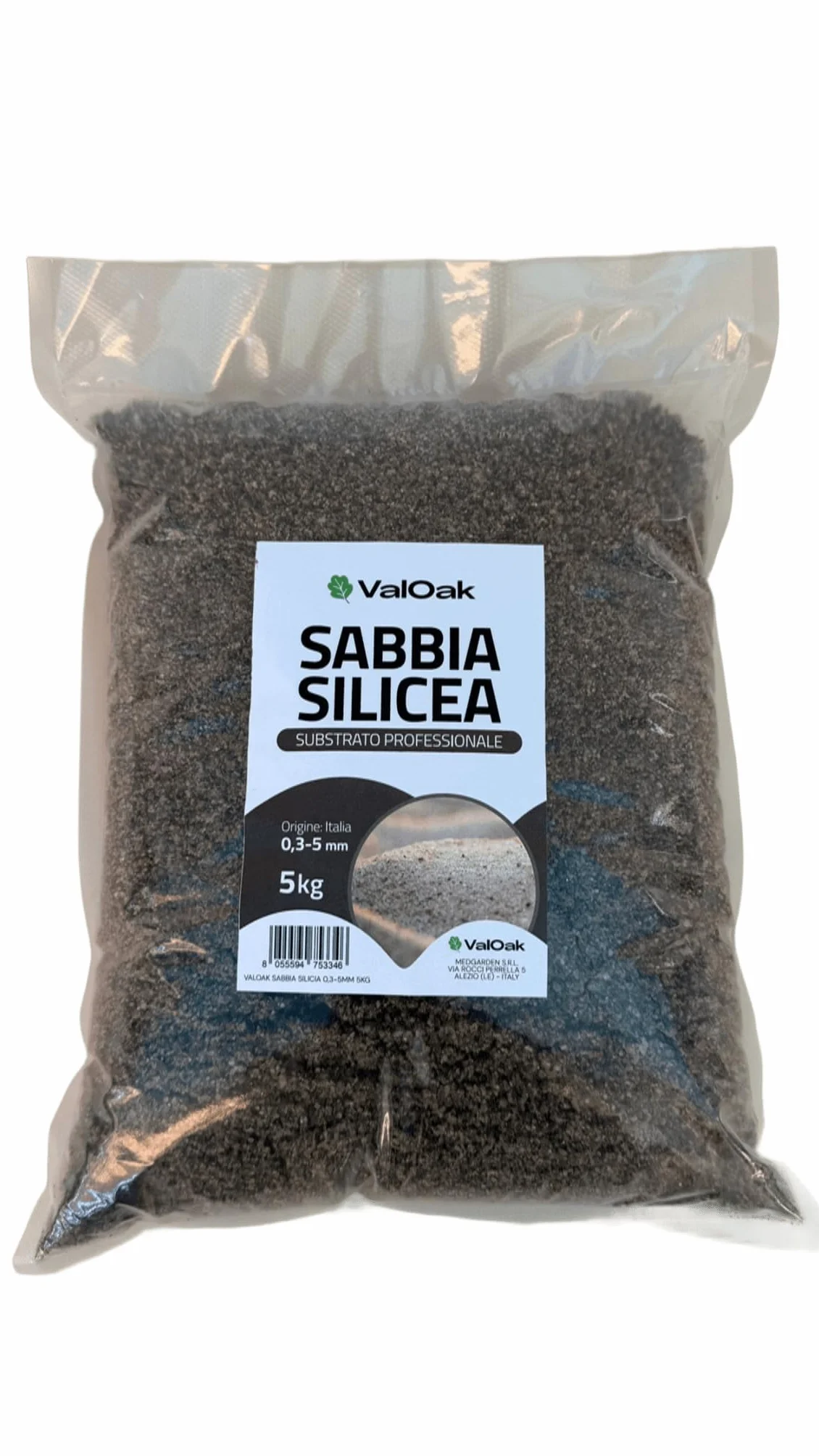 Valoak Sabbia Silicea 5 kg – Graniglia Quarzifera per Piante, Orto e Acquari | Drenaggio e Supporto Vasi | Fondo Acquario Naturale | Materiale Inerte | Made in Italy (0,5-3mm)