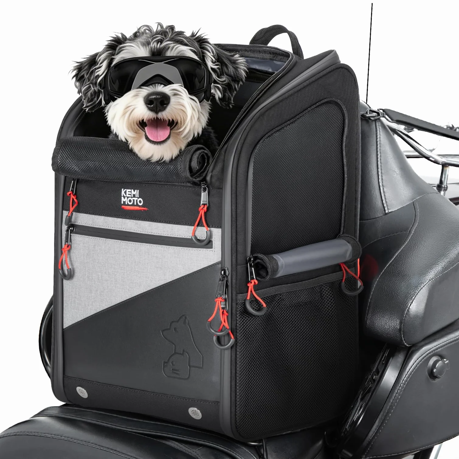 KEMIMOTO Zaino trasportatore per cani e gatti in moto 9 kg pieghevole per Street Glide Road King