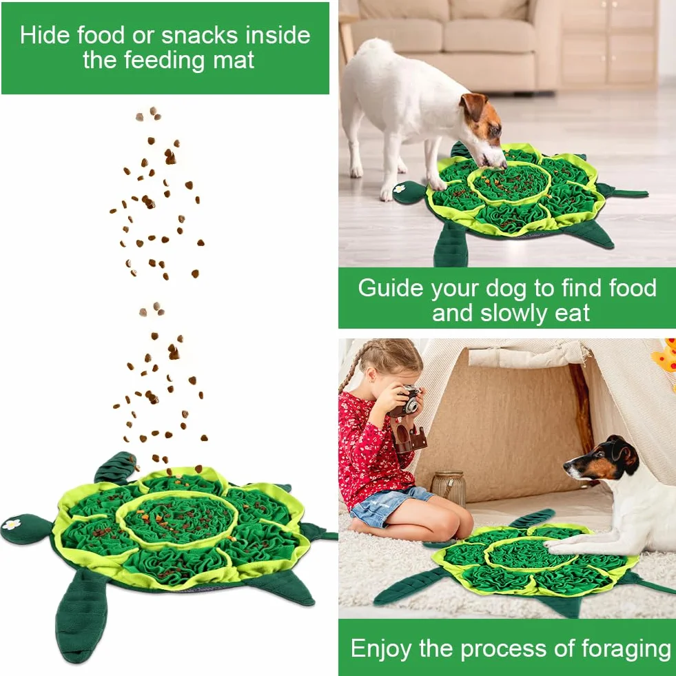 OSDUE Tappeto Olfattivo Cane, 50 cm Foraggiamento Tappeto per Cani Addestramento Foraggiamento di Animali Lavabile Antiscivolo Tappetino Puzzle di Snuffle Giocattolo per Cani Attivazione Mentale Cane