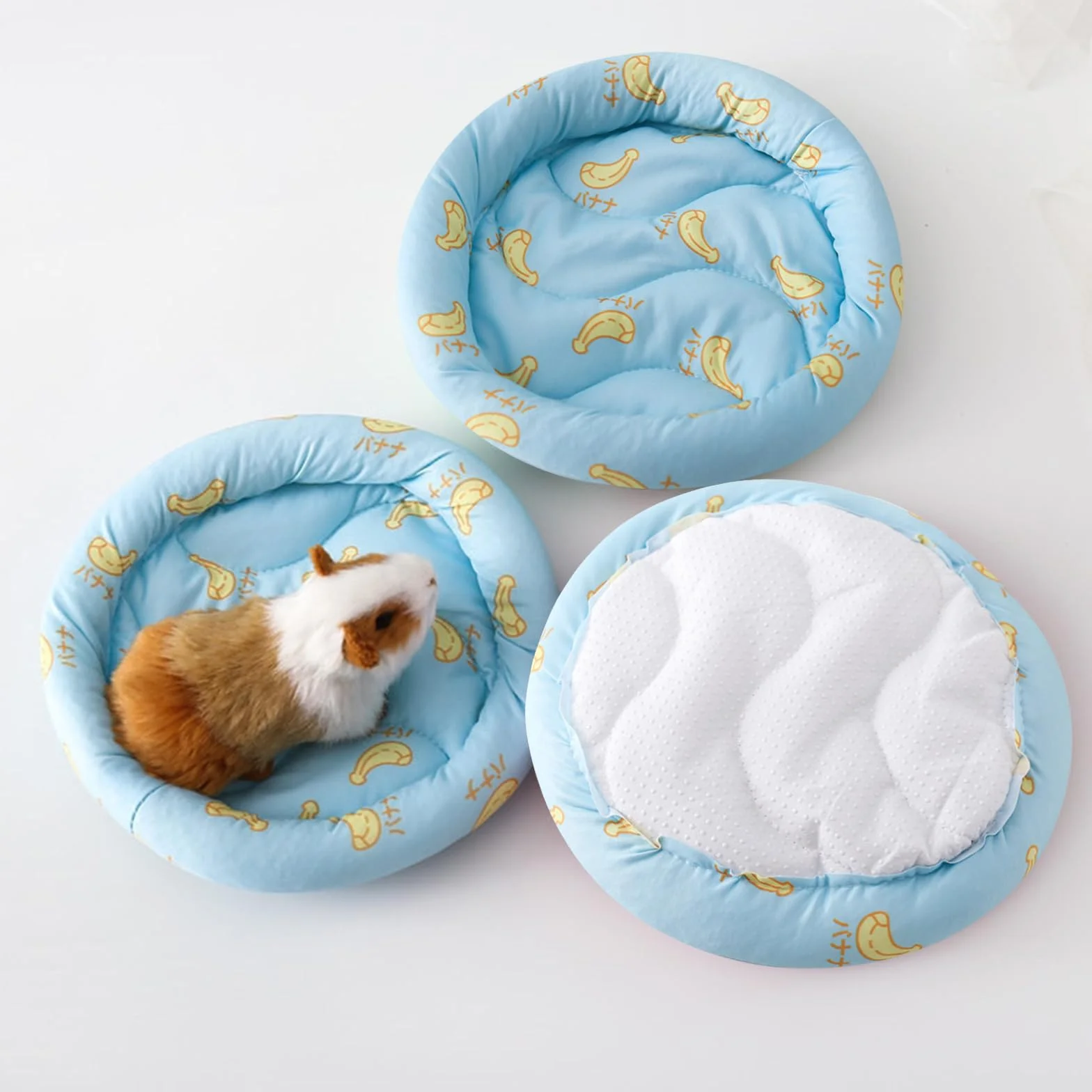 Tappetino Refrigerante per Piccoli Animali, Tappetino Refrigerante per Coniglio, 20.5cm Cuscino Rotondo per Letto, Estate Ghiaccio Seta Letto per Dormire per Criceti Porcellini d'India Conigli