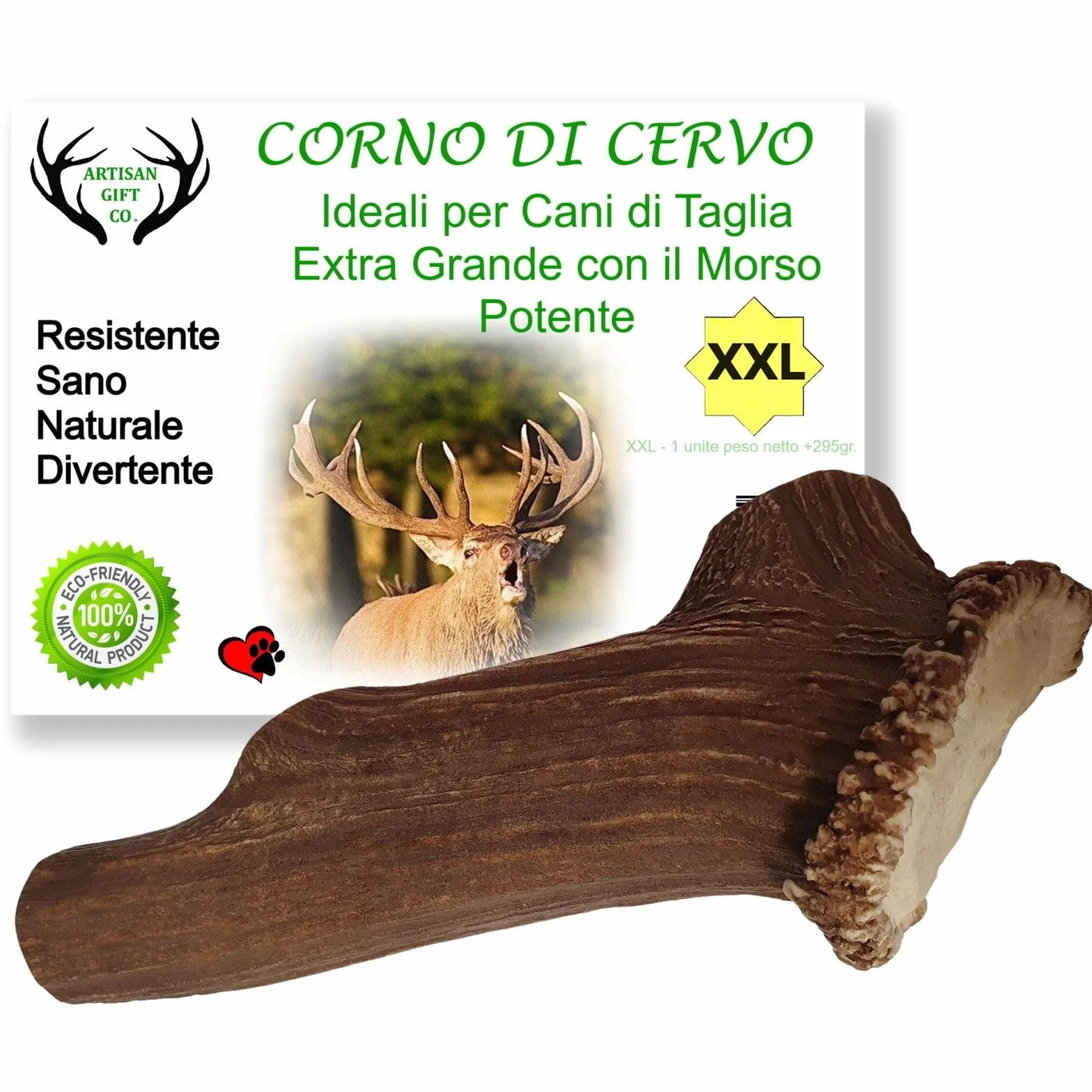 Corno di Cervo per Cani XXL Osso Naturale Masticativo