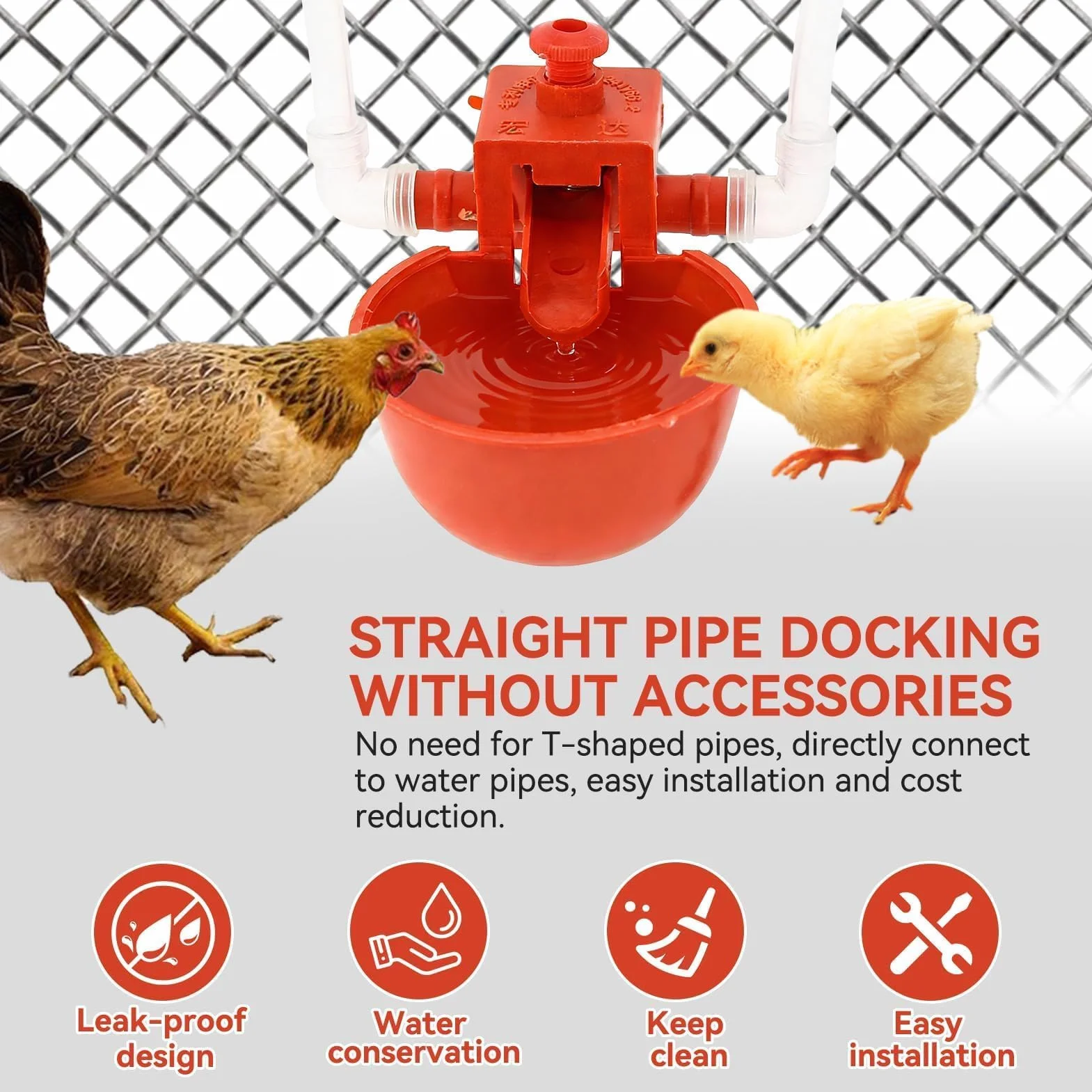 10 Tazze per Abbeveratoio Pollo, Bevitori Automatici in Plastica Mangiatoie Utensili Acqua Potabile, Macchina Bere Pollame Gabbie Abbeveratoio Da 3,5 Pollici Tazza per Uccello Quaglia Piccione Pollo