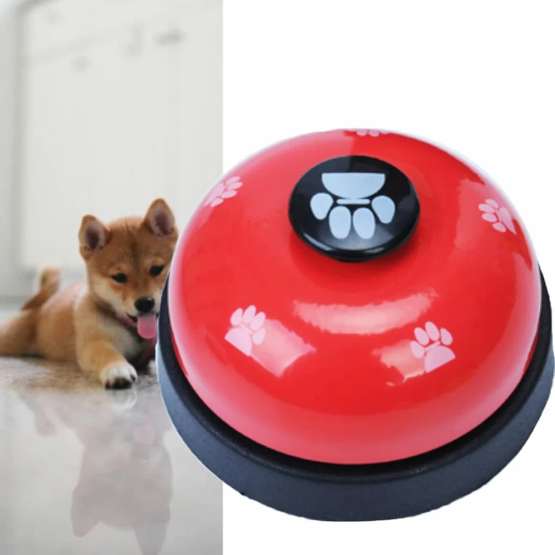 Campanello per Addestramento Cani e Gatti con Base in Gomma Antiscivolo - Anello Trasparente per Porta Animali Domestici Rosso