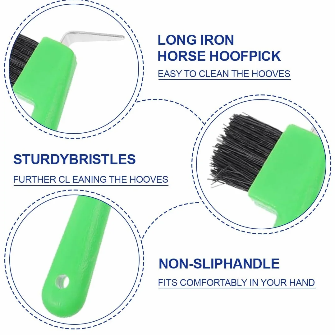 2 pcs Raschietto per Zoccoli di Cavalli, Capre e asini, con Spazzola Estremamente Stabile e Impugnatura Ergonomica, Cavalli all'Usura Cura del Cavallo per Zoccoli di Cavalli capre e Asini