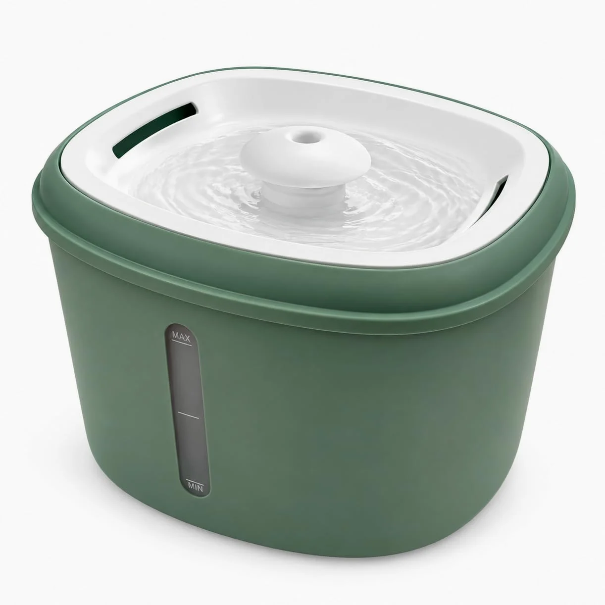 Fontana per Gatti e Cani 2,5 L con Filtro a Carbone Attivo Verde | Indicatore Livello Acqua, Funzionamento Silenzioso, 3 Filtri di Ricambio, Luce Indicatore, Dispenser Automatico