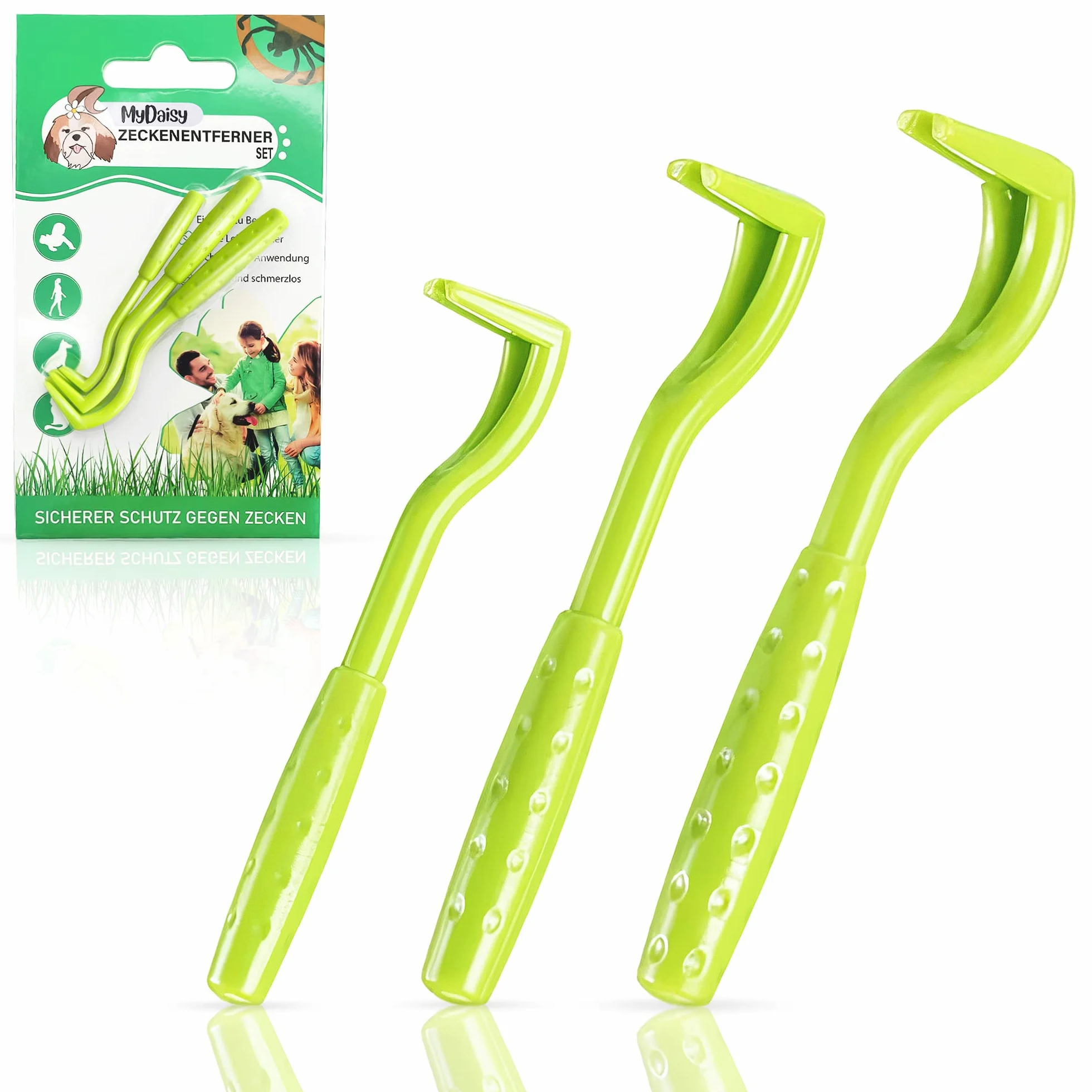 MYDAISY Pinza zecche da Uomo 3 in 1 – Pinzetta Zecche Cani Pinza per Zecche Cani, Pinza Zecche Cane per la Rimozione Sicura di Zecche dalla Pelle e dal Pelo - Pinza Zecche Gatto - Pinza Zecche Cani