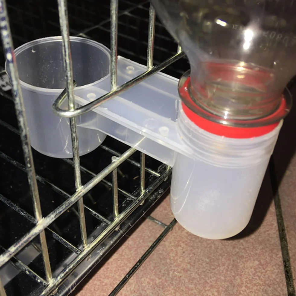 Gemini _ Mall - Distributore di acqua e abbeveratoio in plastica con ciotola per uccelli