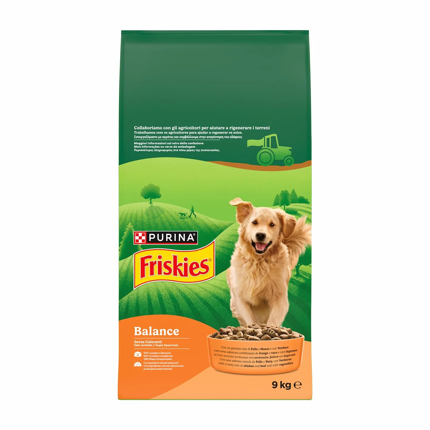 PURINA FRISKIES® Balance Crocchette Cane Adulto con Pollo, Manzo e Verdure 9 kg
