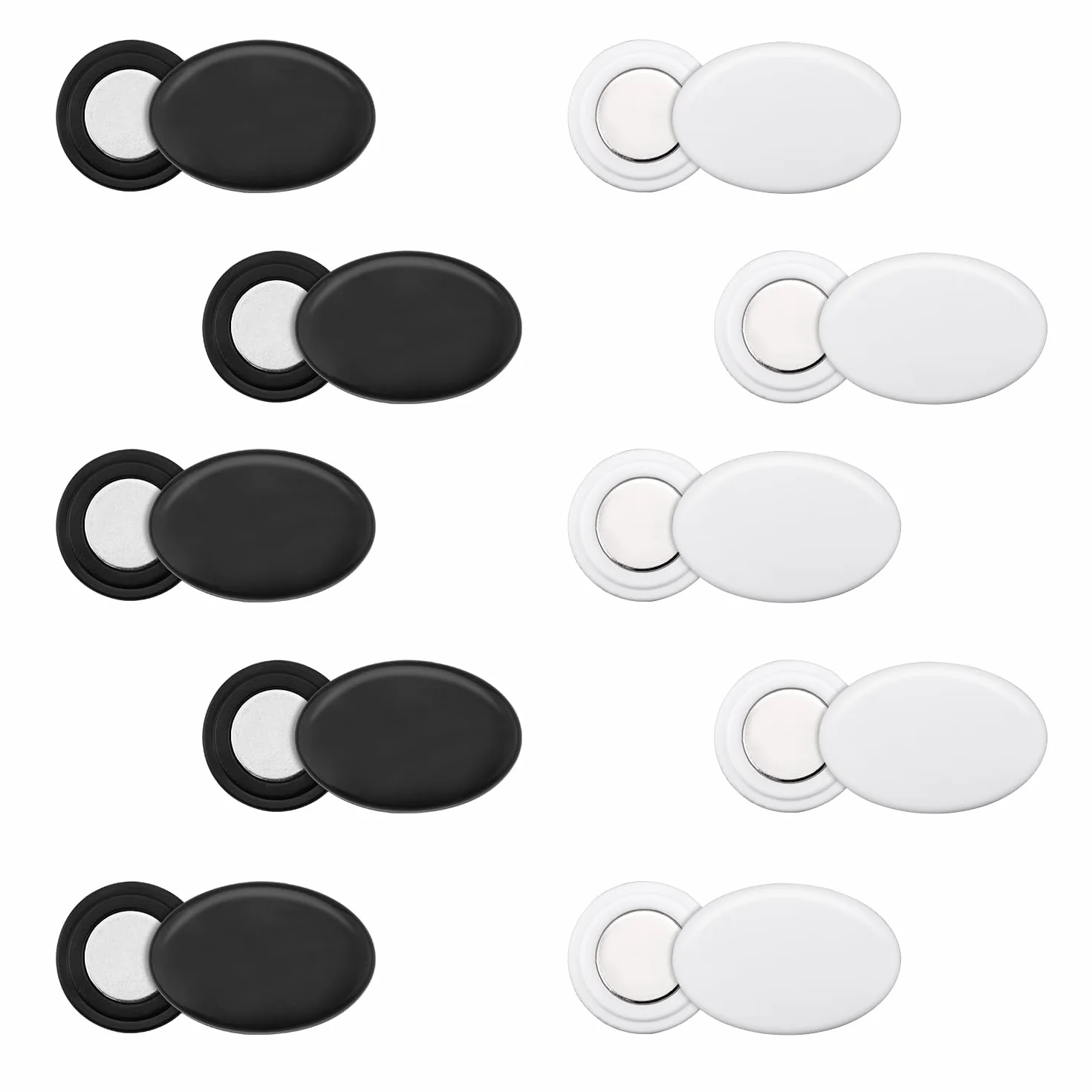 Gosknor 10 Paia di Magneti per Pettorali da Gara, Clip Ovali per Pettorali da Gara Fermagli per Pettorali per Corridori Porta Pettorali Magnetici da Gara per Corsa Triathlon Ciclismo