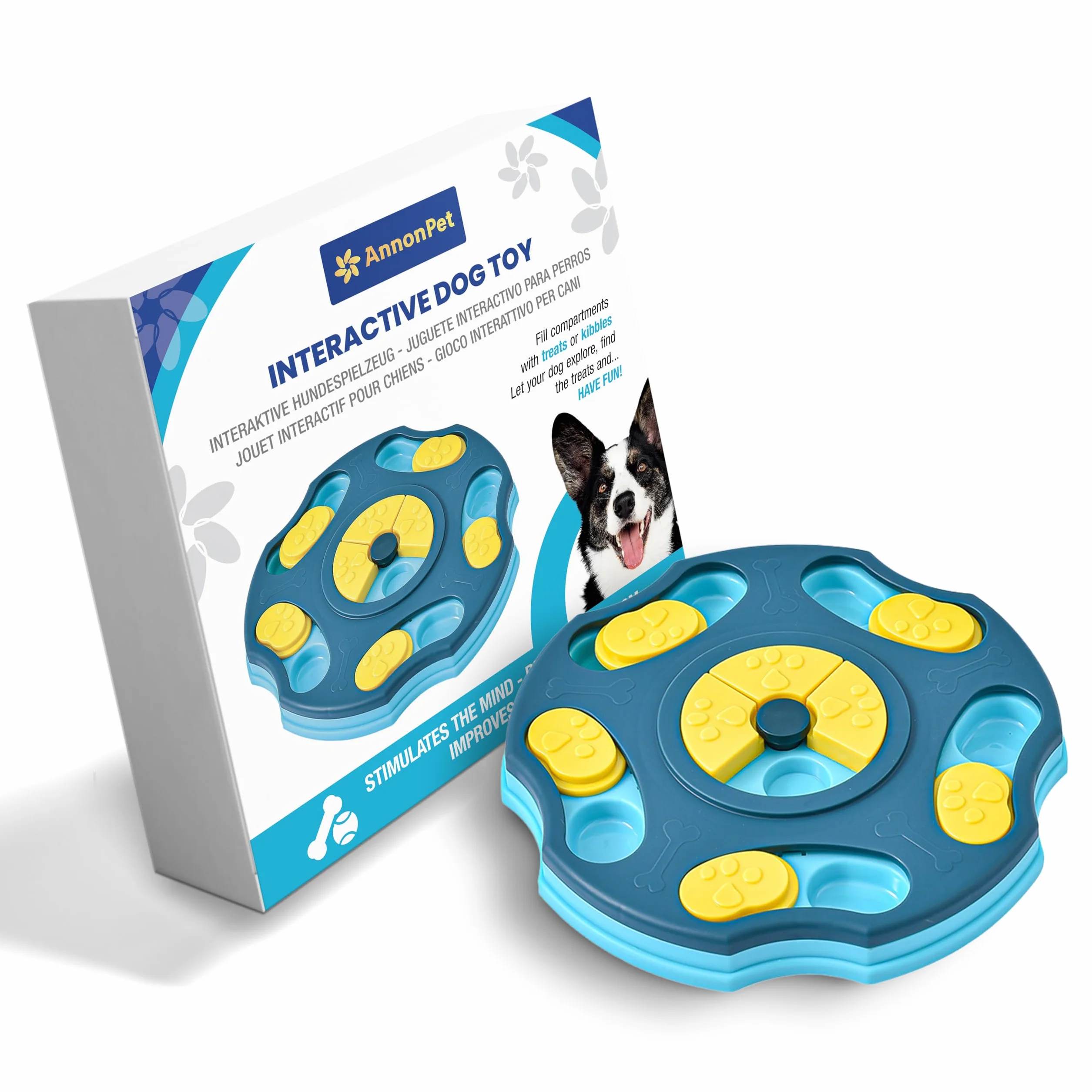 Gioco Interattivo per Cani Cuccioli e Grandi - Stimolazione Mentale, Riduzione della Noia, Miglioramento del Comportamento, Esercizio Fisico - Alimentatore Divertente e Durevole