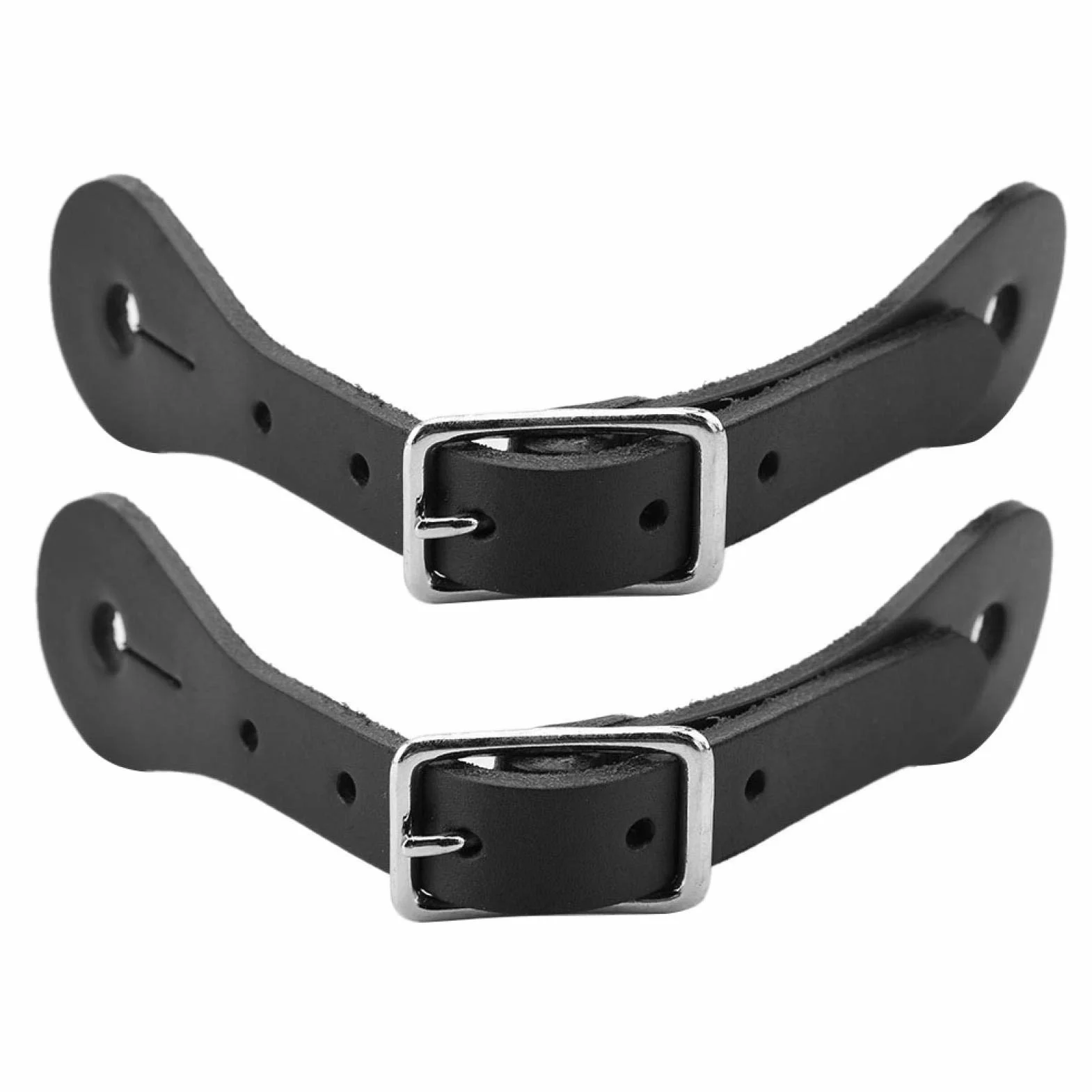 Wosune Cinturino per sperone per Cavallo, Cinturino per Cavallo Accessori per Equitazione Leatherw 1 Paio per Cintura per Equitazione per Cintura in Pelle Nera per Accessorio per Cavallo(Black)