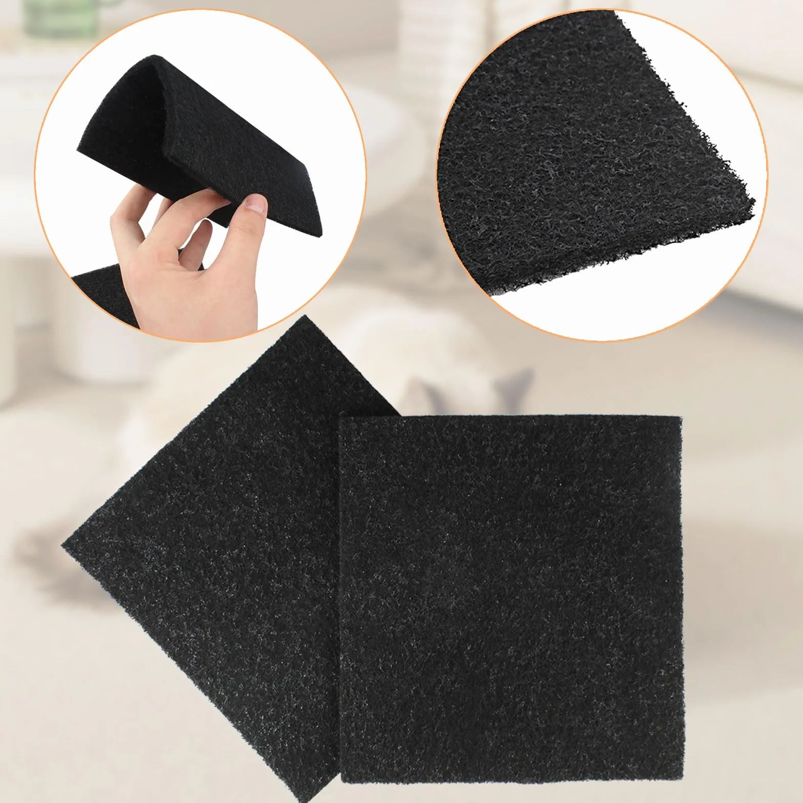 Dadabig 20 filtri di ricambio per lettiera per gatti, filtri al carbone per lettiera con cappuccio per gatti lettiera per WC lettiera filtri di ricambio per filtri odori 10,5 x 11,5 x 0,5 cm