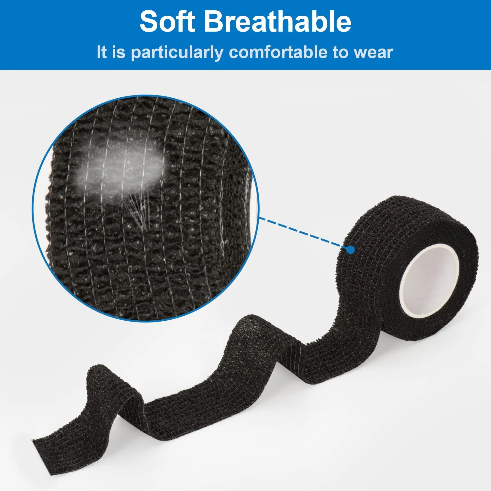 Benda Elastica Coesiva Bendaggio Adesiva Coesiva Garza Autoadesiva Bende Nastro Crossfit Pet Vet Wrap Benda Elastica Salvapelle Fasciature Sportivo per Mani, Piedi, Ginocchia 2.5cm x 4.5m