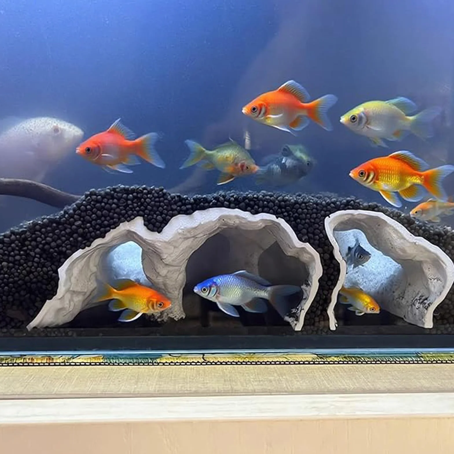 Rifugio Per Acquario | Grotta Sotterranea per Acquario Tunnel Decorativo,Rifugio Per Piccoli Pesci Ciclidi Betta Guppy E Decorazione Paesaggistica