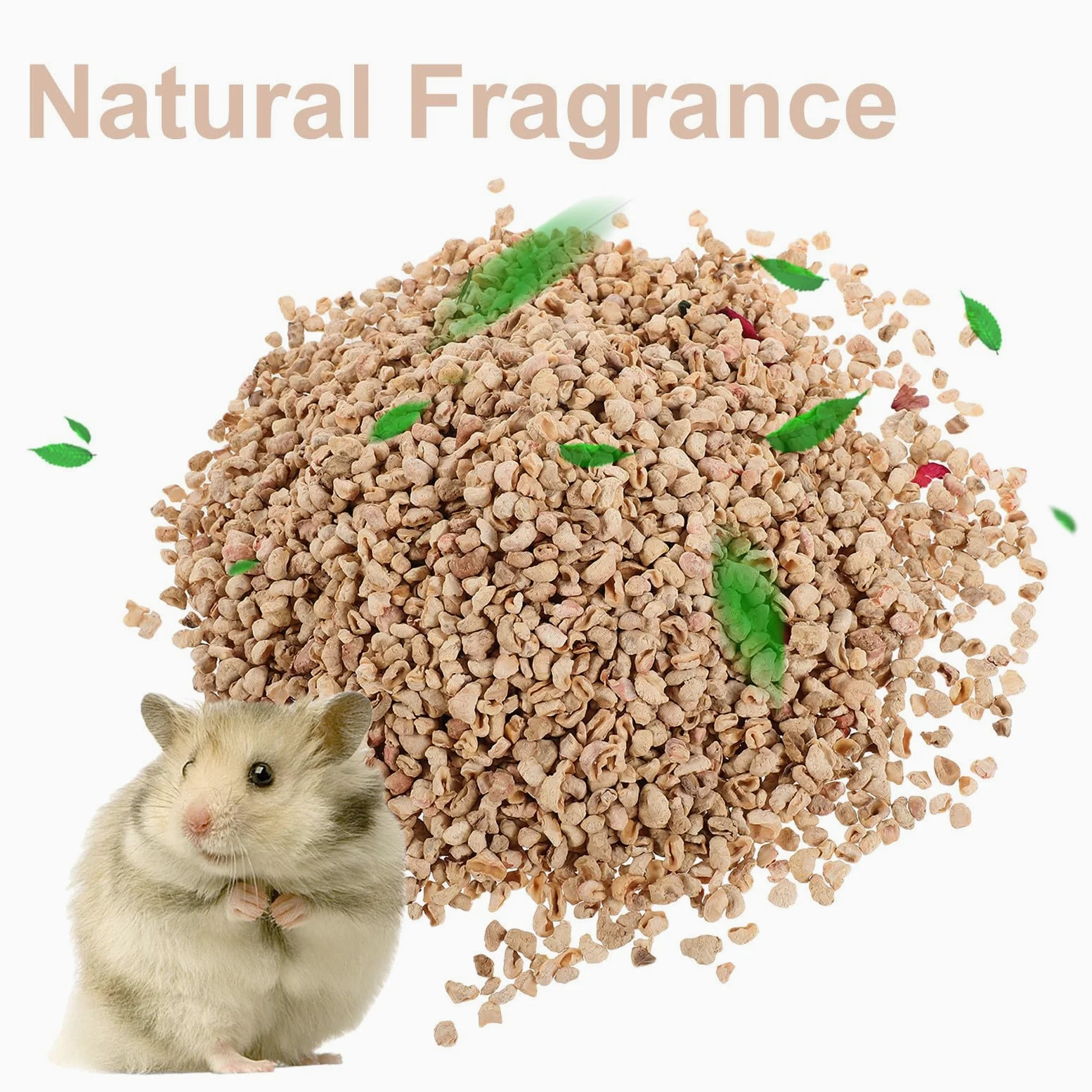 Lettiera Naturale per Criceti in Pannocchie di Mais 1000 G Erbe e Fiori Profumati Materiale per Lettiera di Piccoli Animali Domestici Assorbente e Rinfrescante per Gabbie di
