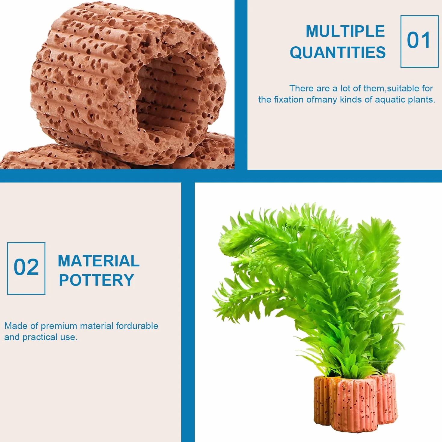 25 anelli fissi per piante acquatiche per acquario, anello fisso in ceramica per piante acquatiche per acquario, paesaggio, supporto in ceramica per acquario, anello di gravità, decorazione
