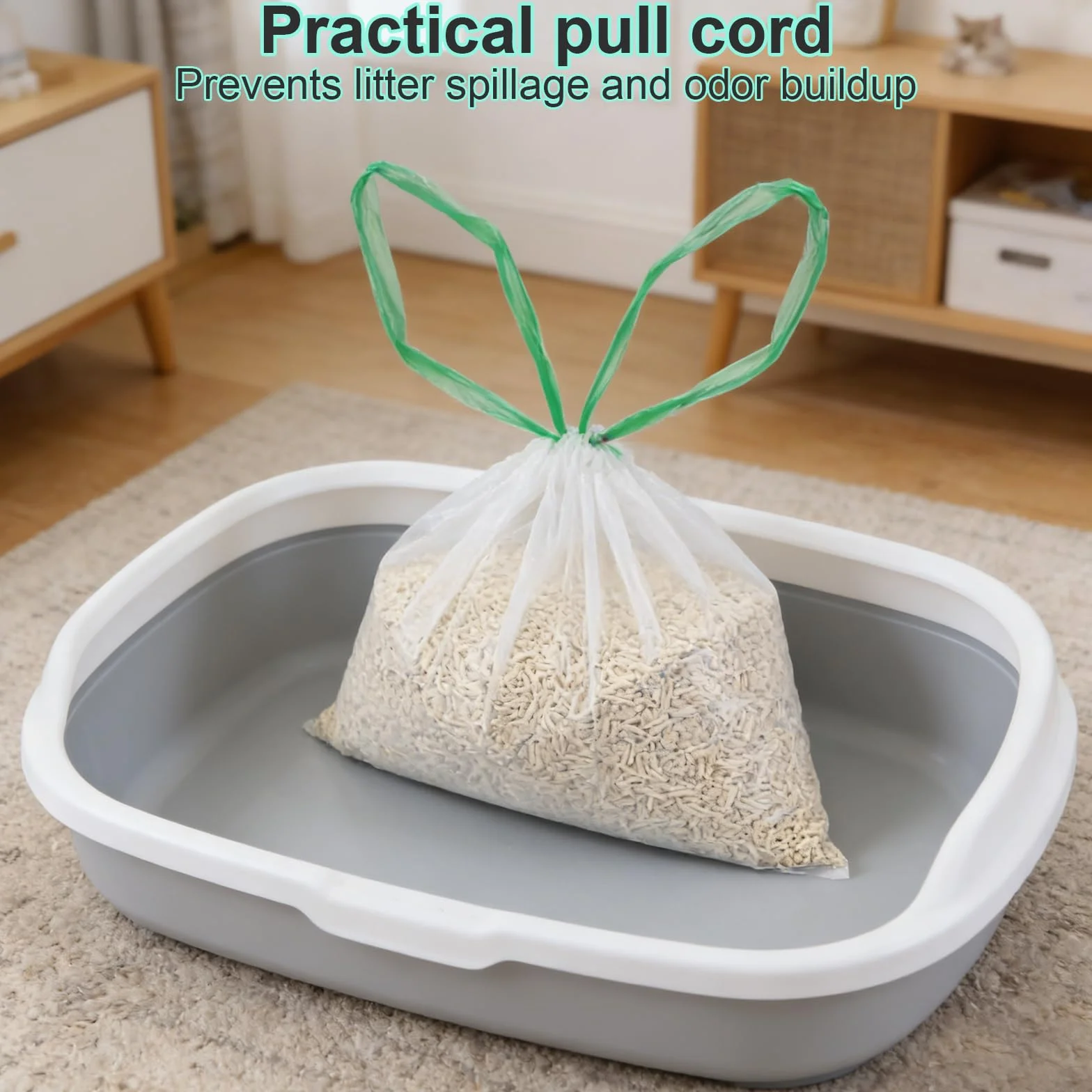 60 sacchetti per lettiera, sacchetti per toilette per gatti, per toilette elettrica autopulente, biodegradabili, impermeabili, resistenti allo strappo, 58x35 cm