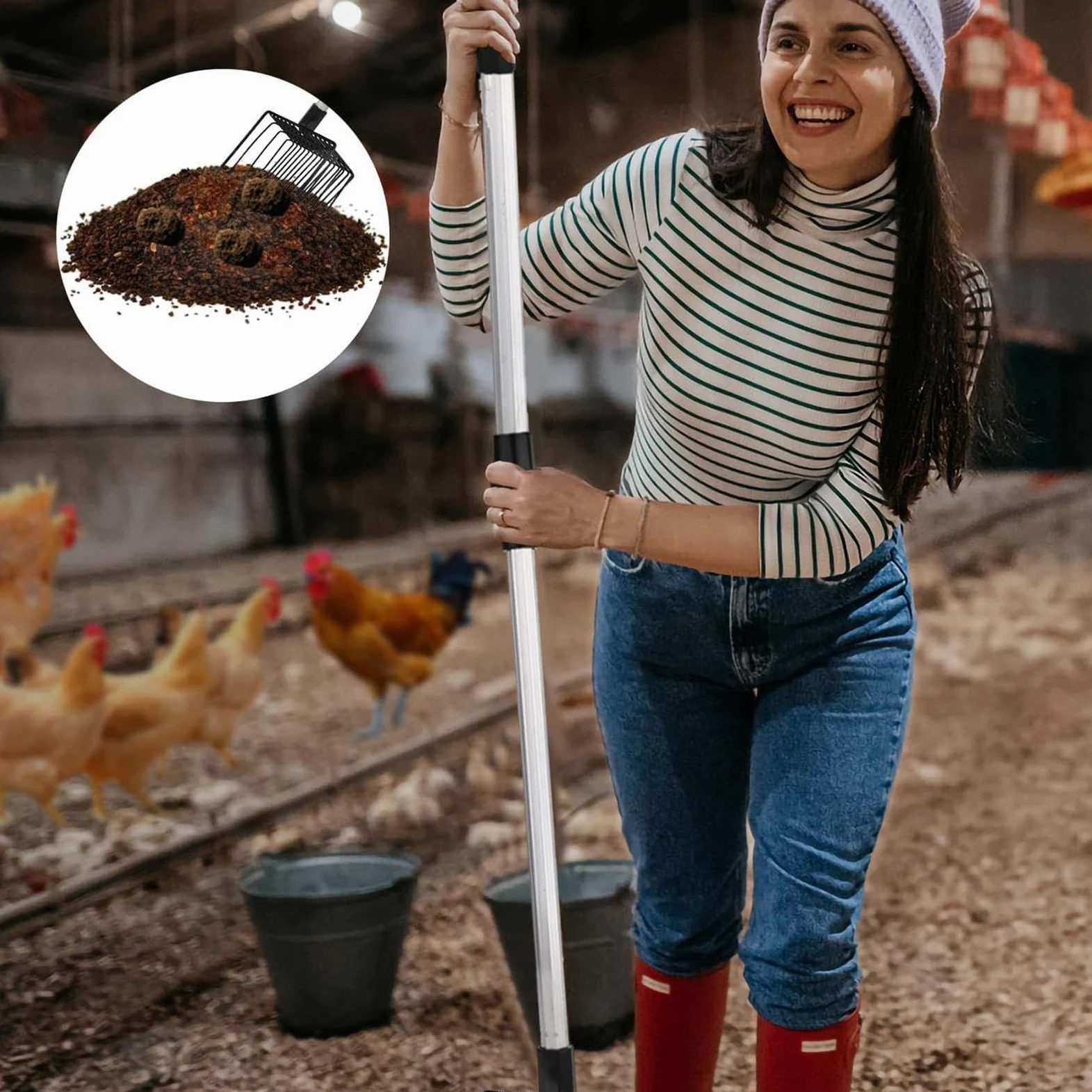 Generisch Pala Stall,Robusta Pala KOT per lettiera | Acciaio inossidabile con colino rimovibile per animali domestici