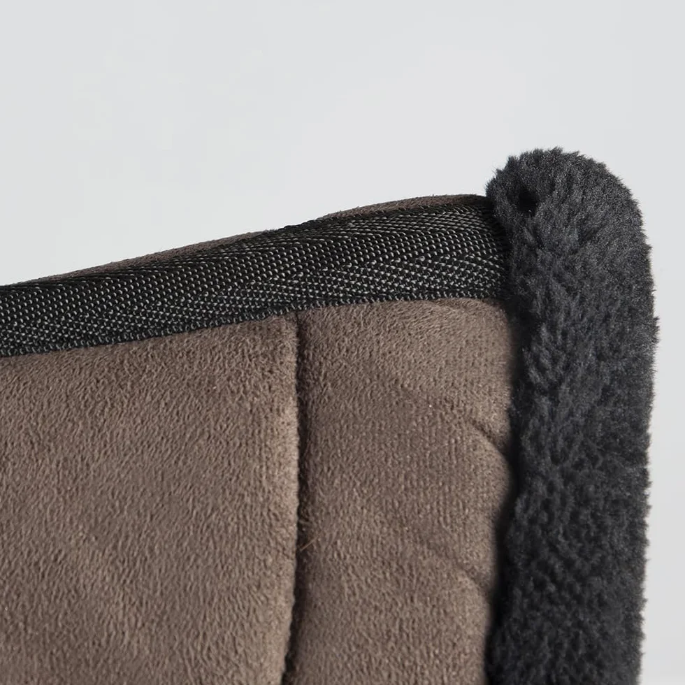 PFIFF 103004 Bareback Pad, Cuscino da Equitazione Senza Albero, in Finta Pelle Scamosciata e Pelliccia Sintetica, Cuscino per Sella, Colore Marrone