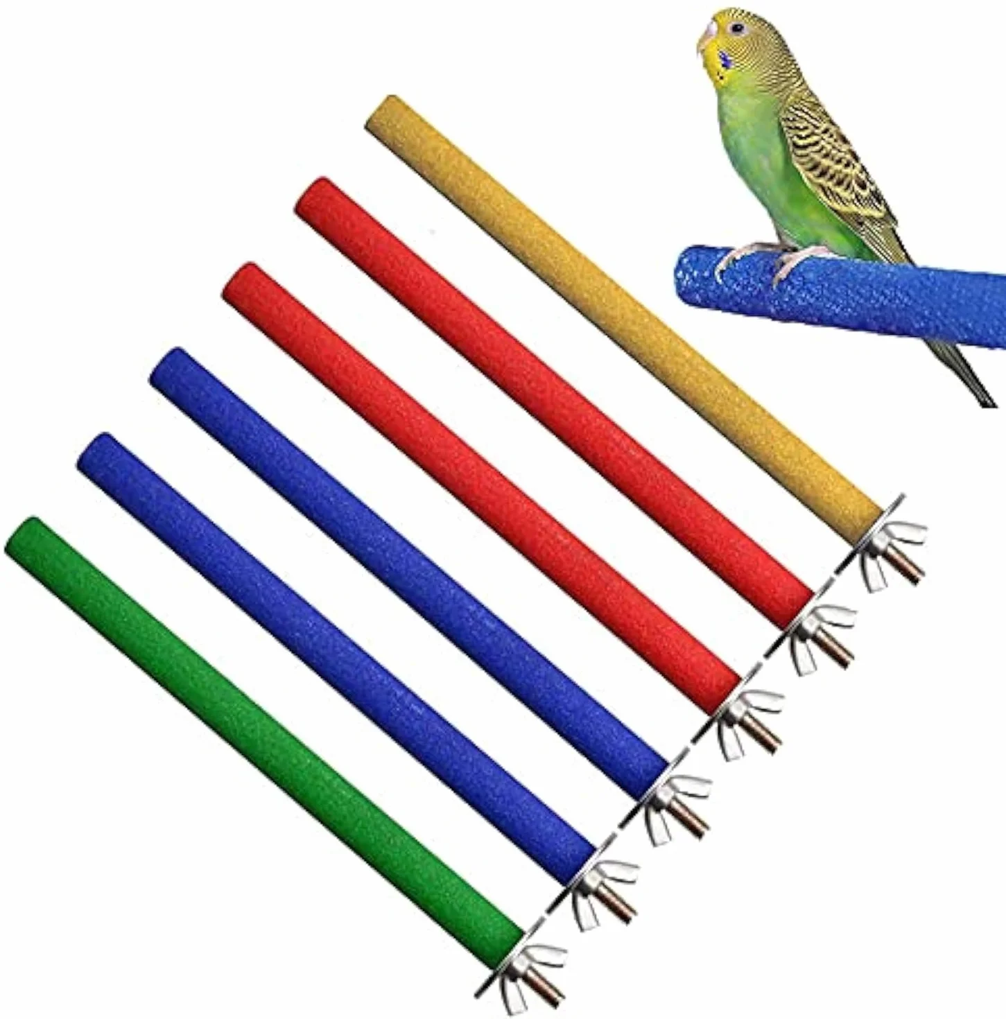 posatoi pappagalli, Giochi per pappagalli 6PCS Uccello Domestico Piattaforma Giocattolo di Masticare Pulizia della Zampa Giocattoli di Pappagallo