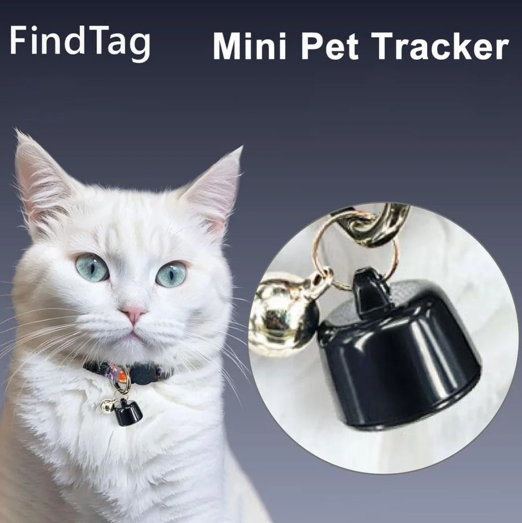 Mini GPS Tracker per Animali Domestici, Localizzatore Leggero Impermeabile per Cani, Gatti e Uccelli, Monitoraggio in Tempo Reale per iOS e Android