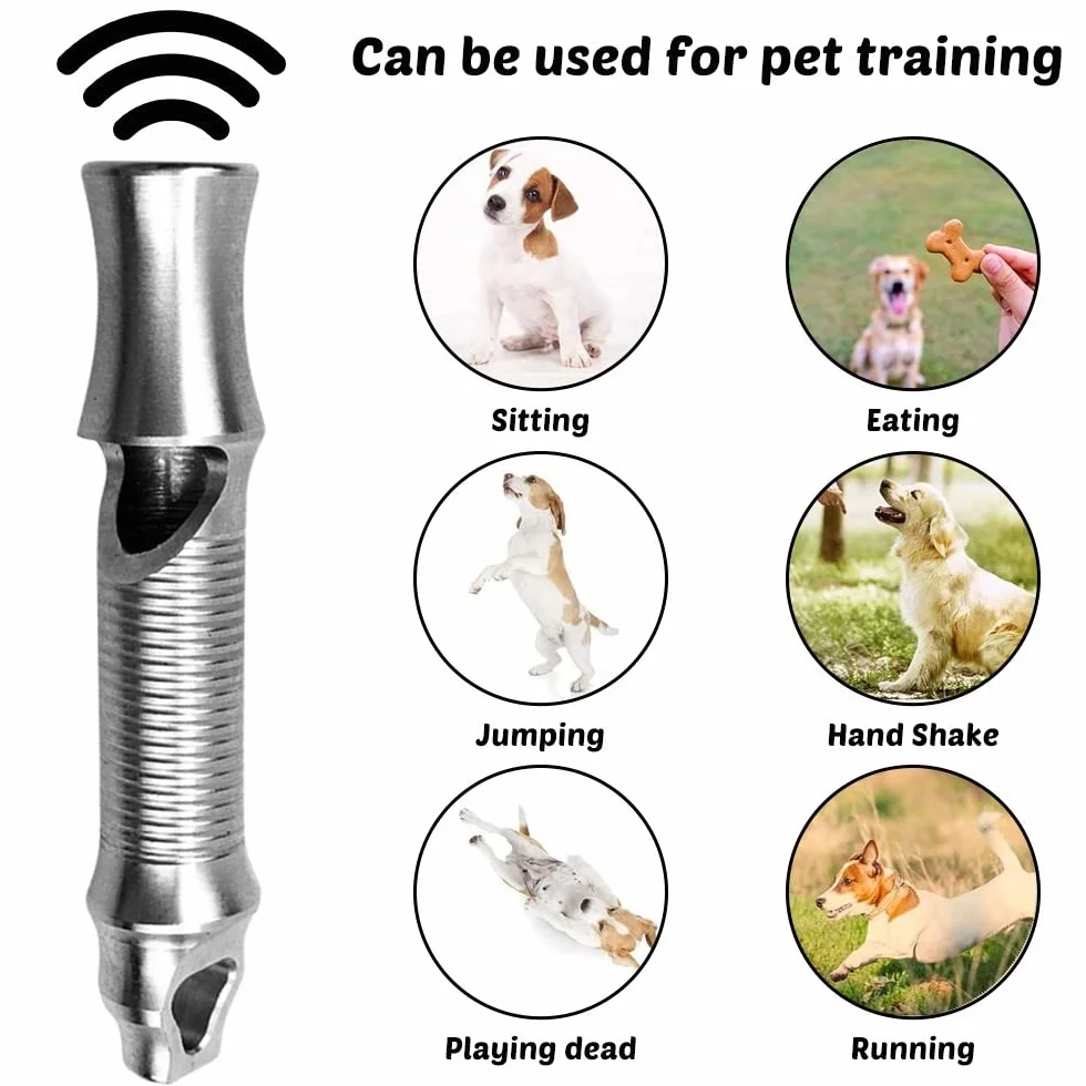 Fischietto per Cani,120 Db Fischietti per Cane Addestramento in Acciaio Inossidabile per Campeggio Escursionismo Sopravvivenza