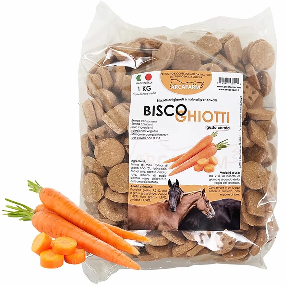 Biscotti Artigianali alla Carota per Cavalli 1 kg Made in Italy