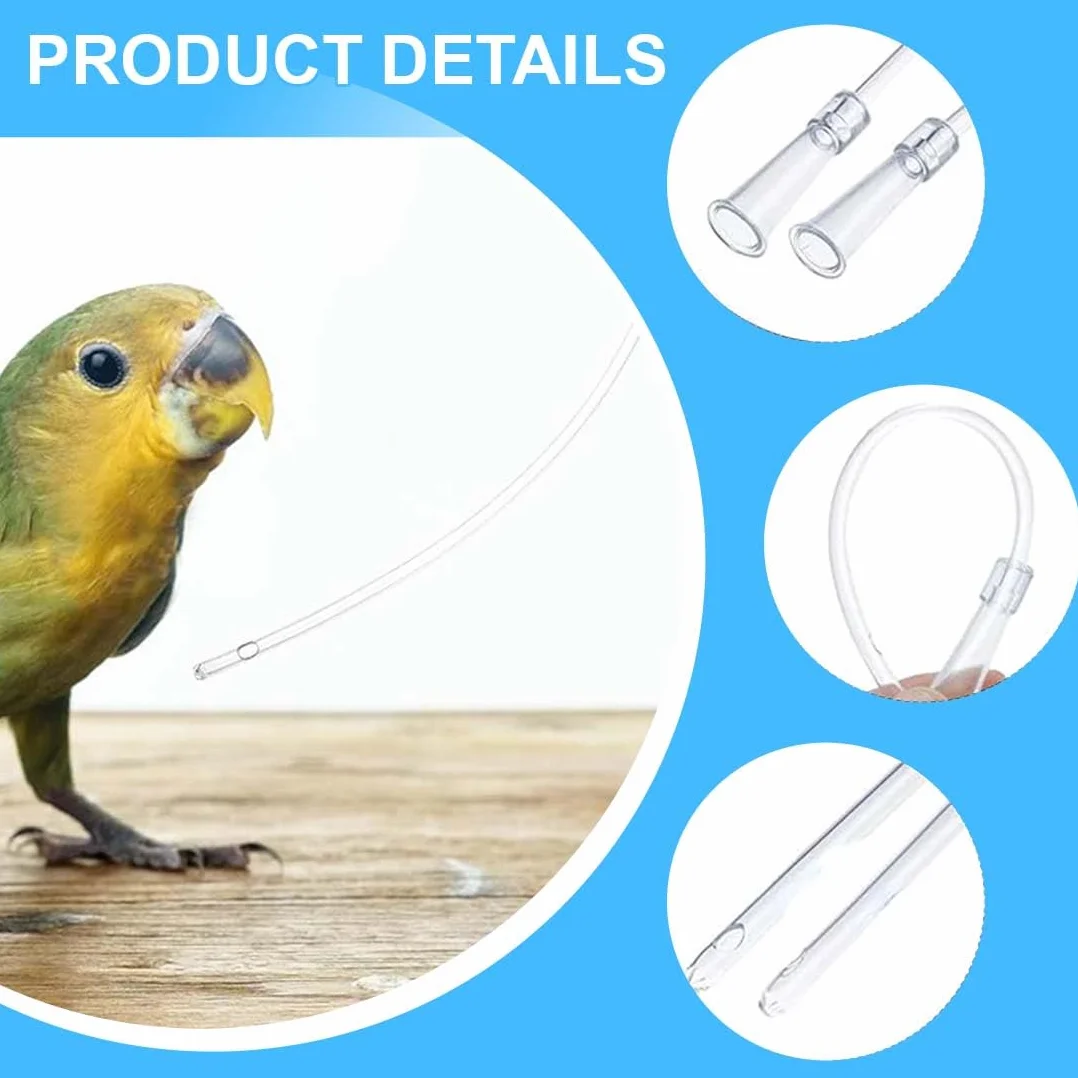 10 Pz Alimentatore Pappagalli Trasparente Uccelli Alimentazione Tubi Veloce Alimentazione Tubo Siringa per Bambino Pet Uccelli