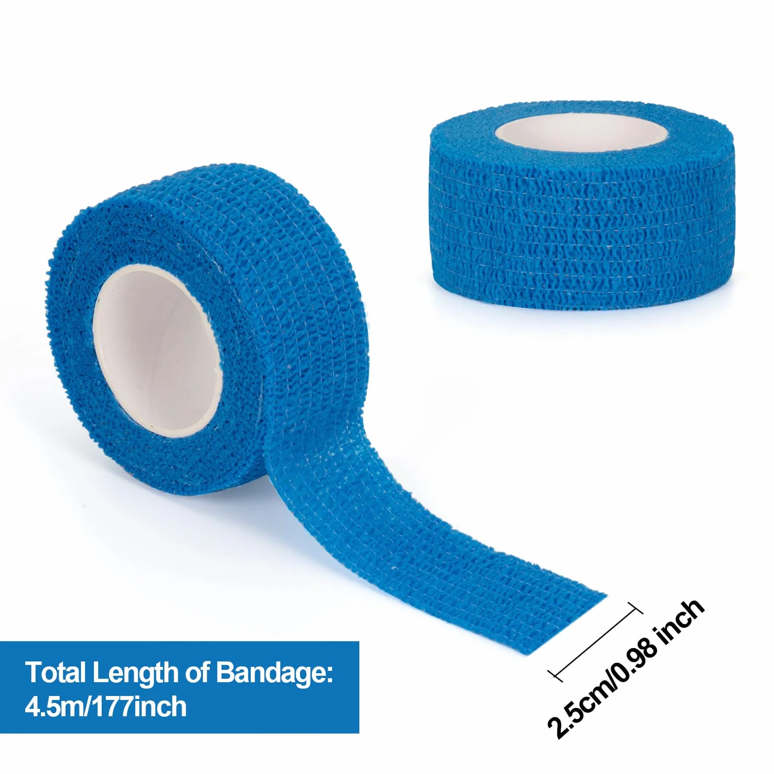 Benda Elastica Coesiva Bendaggio Adesiva Coesiva Garza Autoadesiva Bende Nastro Crossfit Pet Vet Wrap Benda Elastica Salvapelle Fasciature Sportivo per Mani, Piedi, Ginocchia 2.5cm x 4.5m