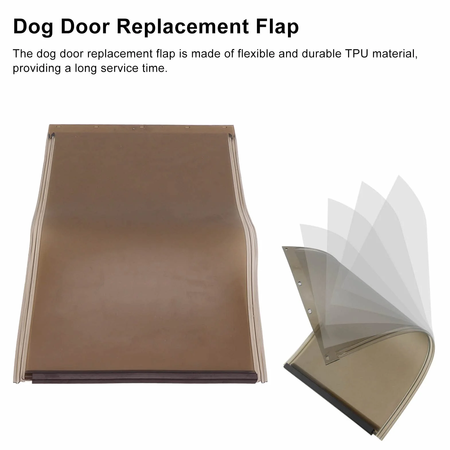 Flap per porta per cani in TPU resistente agli urti, ricambio per porte per animali in alluminio e plastica, cornice flessibile per porte per animali adatta al freddo con (l)