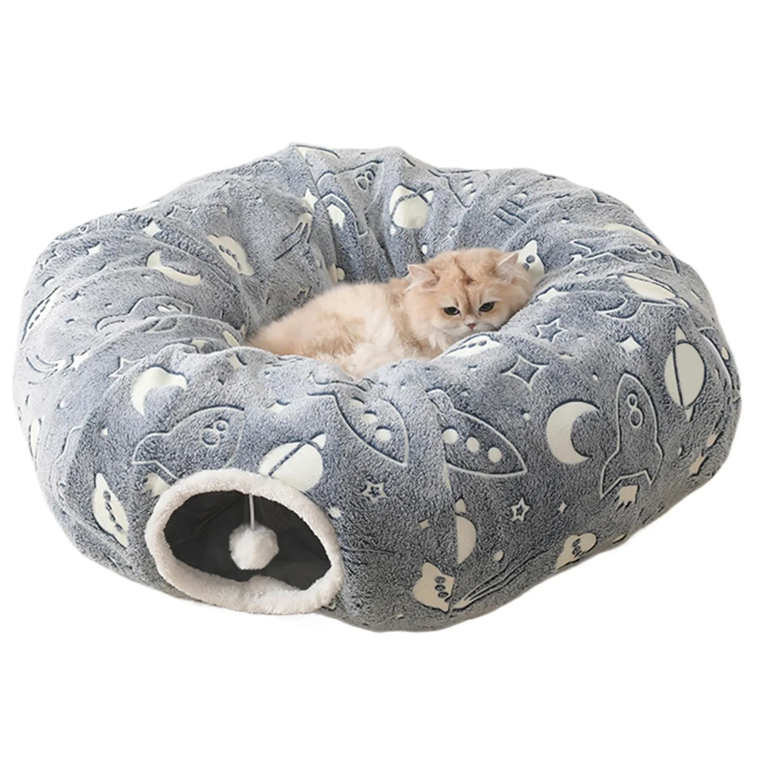 Cuccia Tunnel Per Gatti Cuccia Tunnel A Ciambella Per Gatti | Riposo Piumato Piegevole per Animali Piccole Medie Grandi Taglie