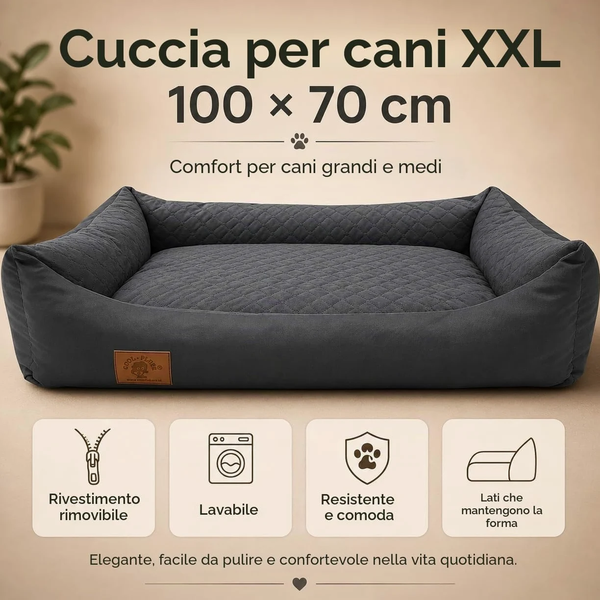 Odolplusz - Cuccia per cani XXL, cuscino per cani, divano per cani con cuscino reversibile (dimensioni e colore a scelta)