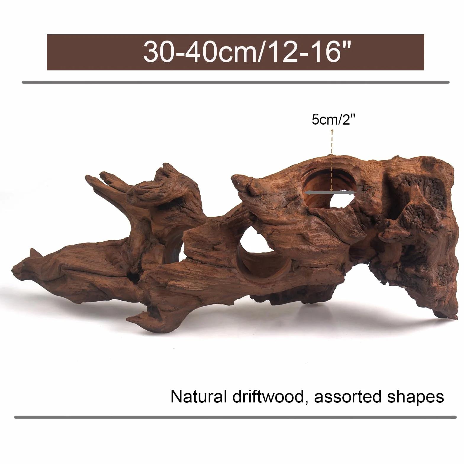 emours - Rami naturali porosi per acquario, rami di driftwood per paesaggio acquatico con fori, gallerie e nascondigli selezionati a mano, paesaggio acquatico, decorazione per terrario per rettili