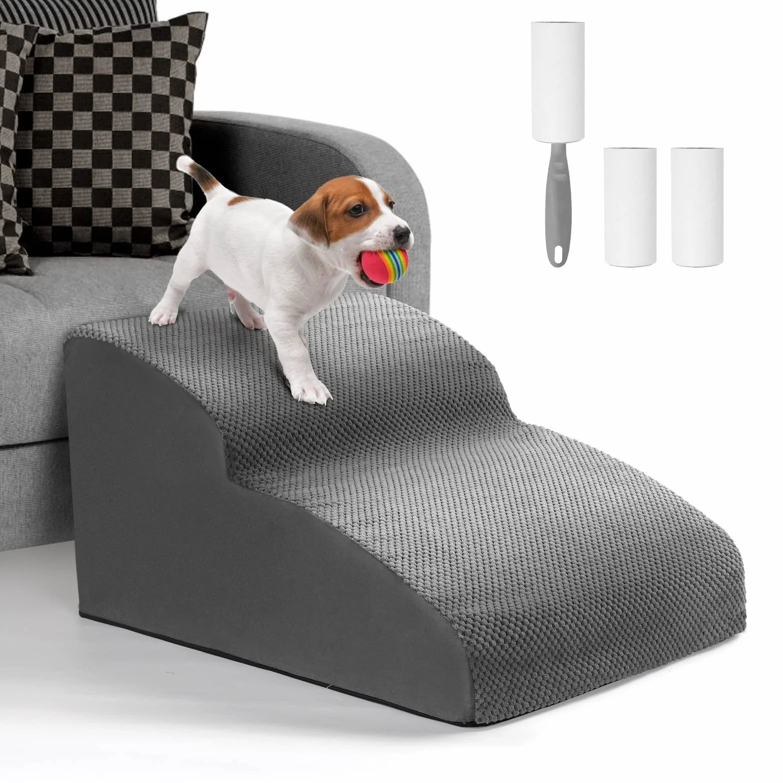 Lannvan Scaletta per Cani e Gatti, Rampa con Copertura Lavabile, Scala per Divano e Letto, per Piccola Taglia