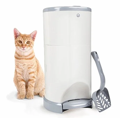 LitterChamp - Pattumiera per gatti, moderna, in plastica, facile da usare, igienica e inodore
