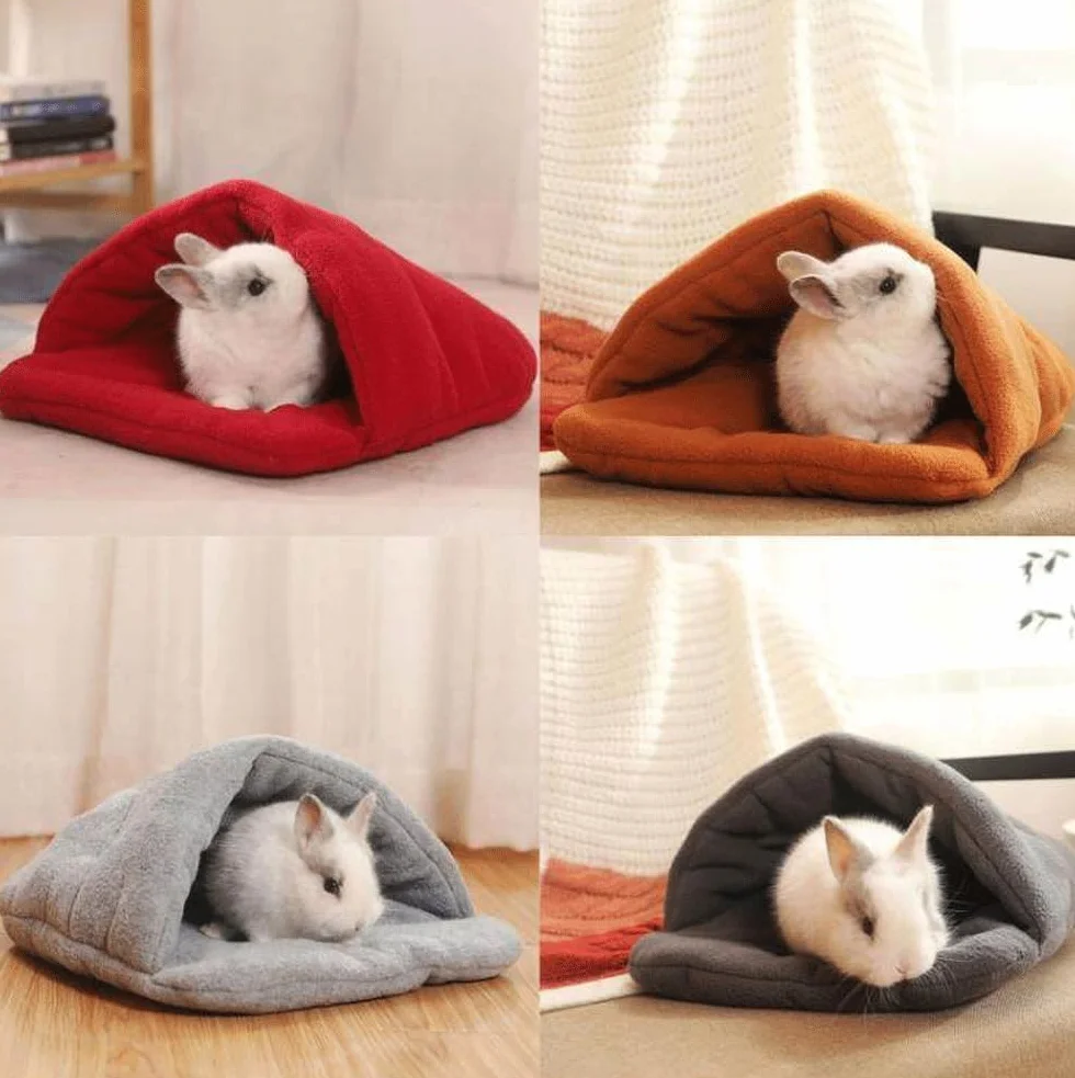 Lettopercriceto, Lettodicriceto, LettodiCricetoCasa, Lettodiporcellino d'India, LettoPerPorcellino d'India, CricetoLettoGrotta, adatto per conigli nani, piccole tane di peluche (Grigio)
