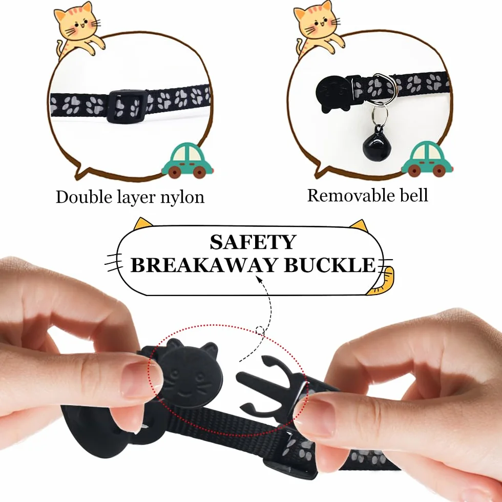 Localizzatore per Gatti, Tracker Collare per gatti, Design impermeabile e regolabile con strisce riflettenti, compatibile con dispositivi Apple e Android (nero)