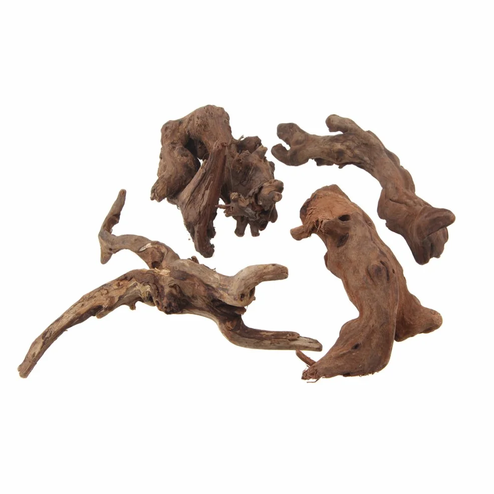Emours - rami in legno naturale per rettili, decorazione per acquario, dimensioni assortite, piccoli, 4 pezzi