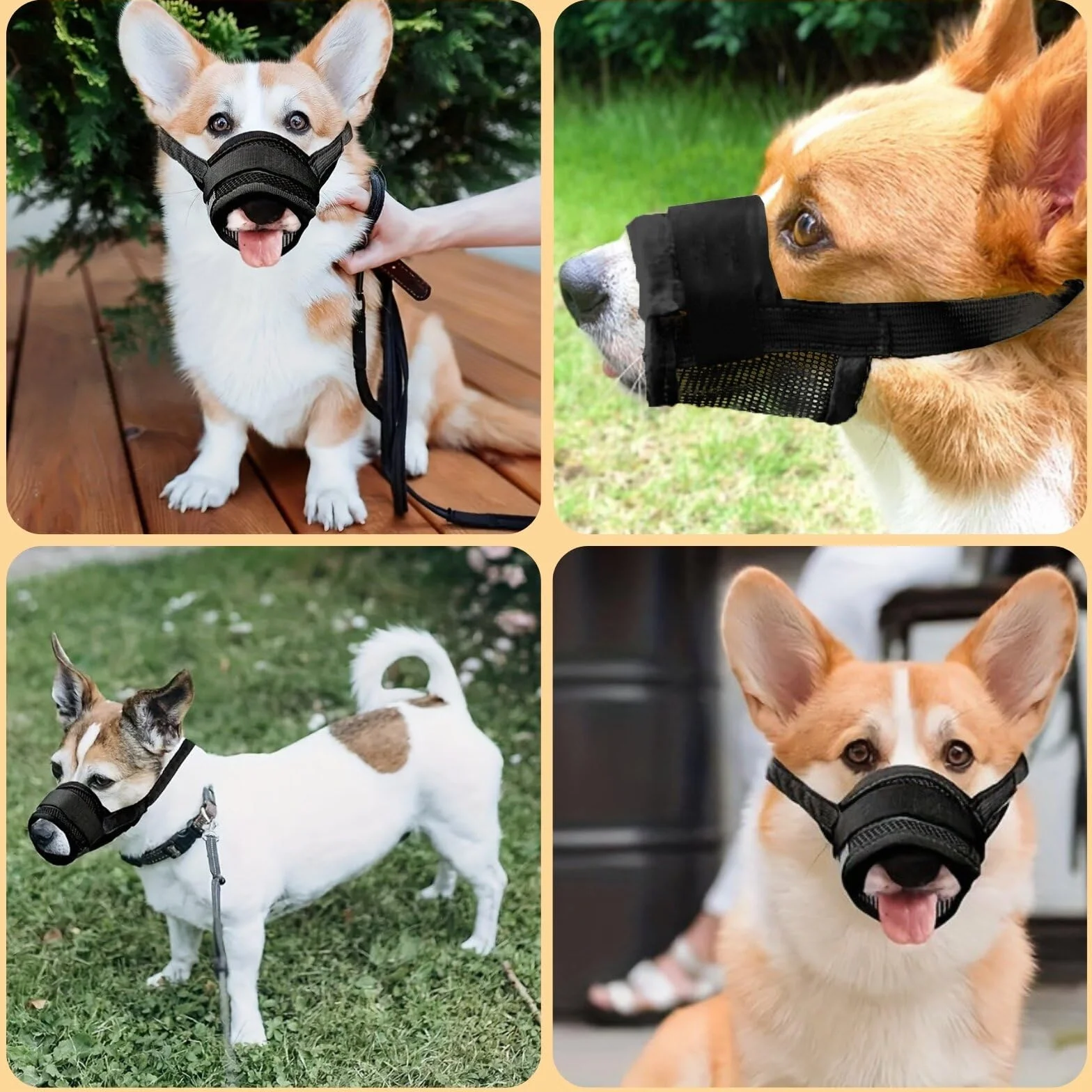 KEYRI 2 Pezzi Museruola Per Cane in Nylon Museruole Morbido Rete Traspirante Museruola Per Animali Domestici Con Anello Regolabile Bevibile Antiabbaio Museruole Cane Può Respirare (Nero, Piccolo)