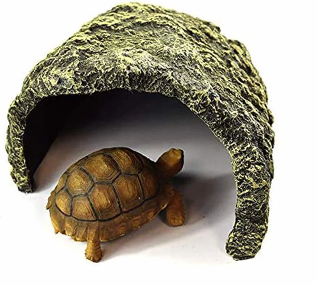 OMEM Rettile Evasione Foro Resina Simulazione Roccia Grande Acquario Tartaruga Fish Tank Paesaggistica