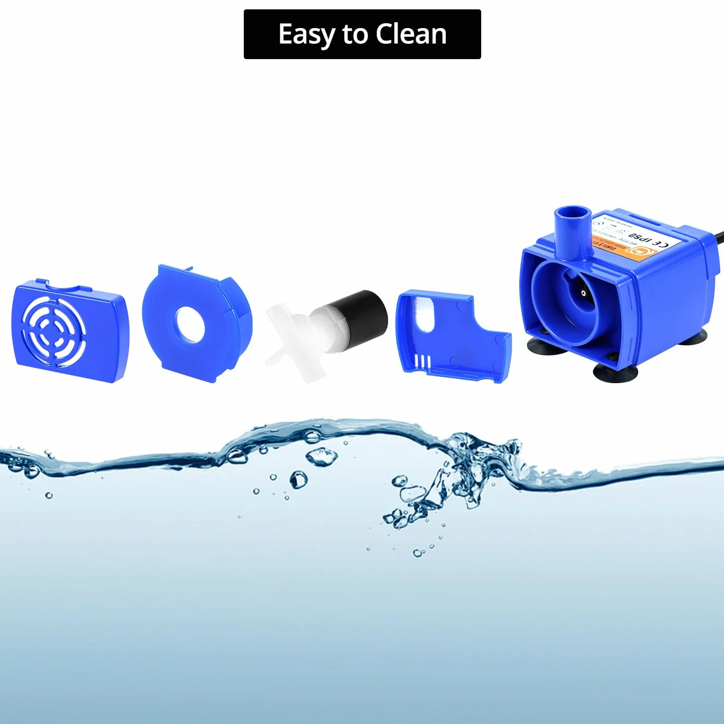 QWORK® Pompa per Fontanella per Gatti 12 V CA 2 W, Pompa Acquario a Bassa Rumorosità, Basso Consumo, Parti Removibili